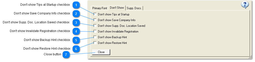 Don't Show tab