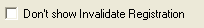 4. Don't show Invalidate Registration checkbox