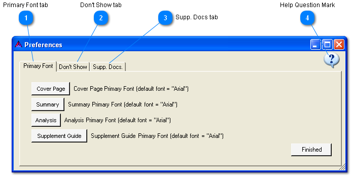 Preferences Window