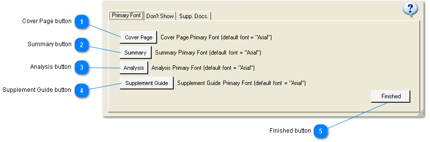 Primary Font tab