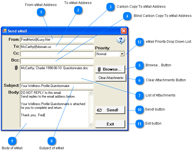 Send eMail Window