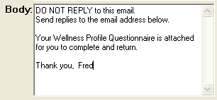 9. Body of eMail